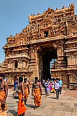 The great Chola temples of Tamil Nadu - The Brihadishwara Temple of Thanjavur. The second (inner) entrance gopura. 